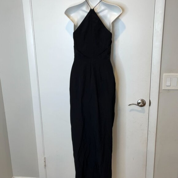 ZIMMERMANN Silk Tuck Dress Blck Maxi Halter Drape  Size 1 (6 Womens) - Picture 7 of 13